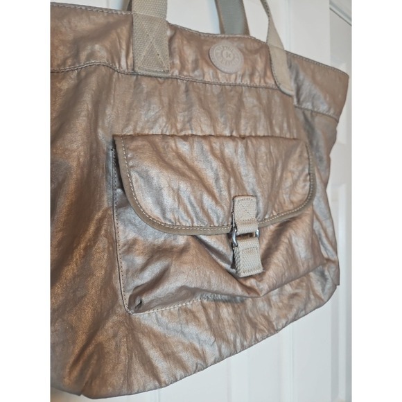 Kipling Quartz Metallic Wes Crossbody Bag Sparkly Gold With Gorilla Keychain - Picture 6 of 15